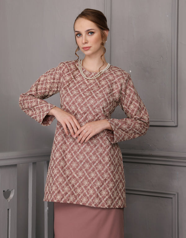 BAJU KURUNG MODEN NOELLE (DARK MAUVE)